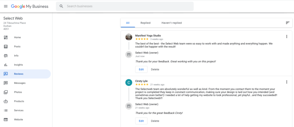 Add a reviews page to your website.