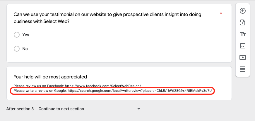 Getting feedback from customers is important.